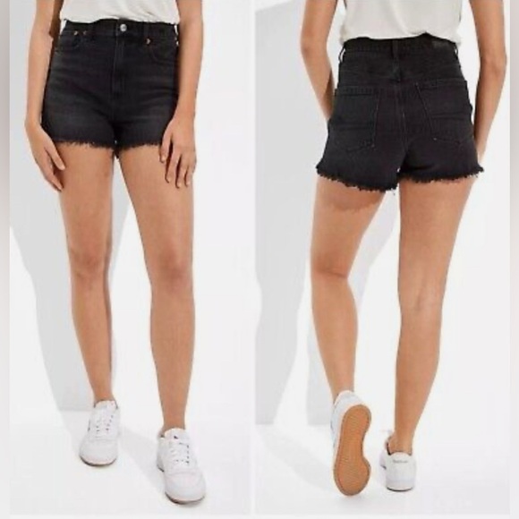 American Eagle Outfitters Pants - NWT AMERICAN EAGLE OUTFITTERS Women's High Rise Black Denim Shorts (US 8)